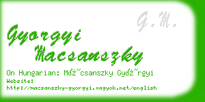 gyorgyi macsanszky business card